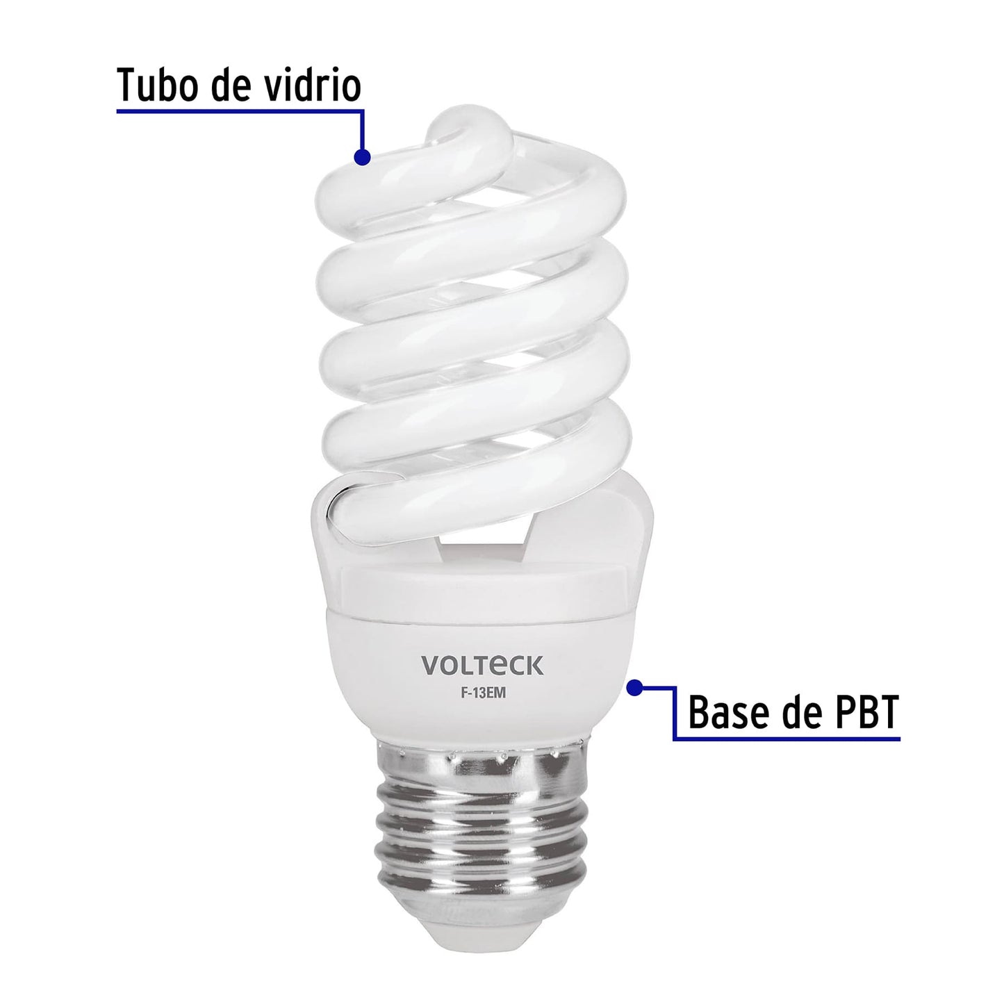 Lámpara espiral mini T2 de 13 W con luz de día