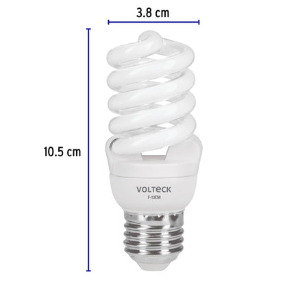 Lámpara espiral mini T2 de 13 W con luz de día