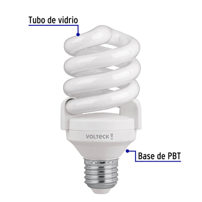 Lámpara espiral T4 de 15 W con luz de día