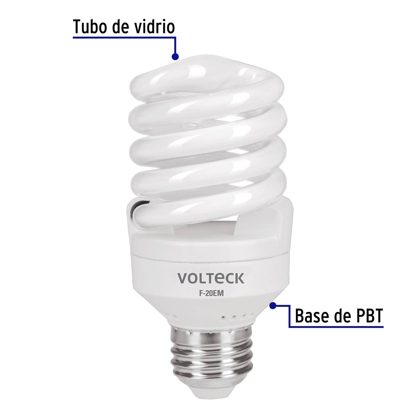 Lámpara espiral mini T2 de 20 W con luz de día