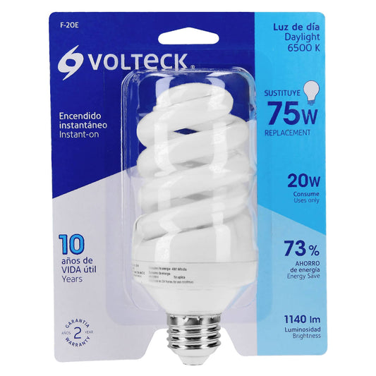 Lámpara espiral T4 de 20 W con luz de día