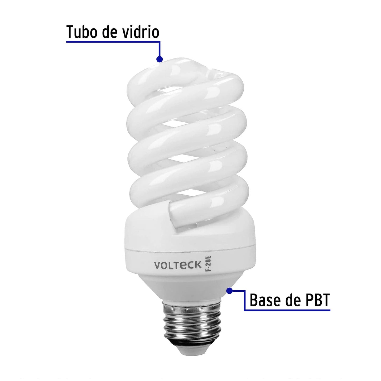 Lámpara espiral T4 de 20 W con luz de día