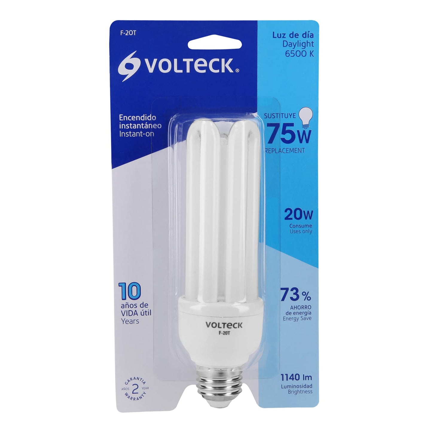 Lámpara triple T4 de 20 W con luz de día
