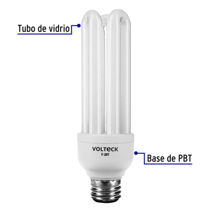 Lámpara triple T4 de 20 W con luz de día