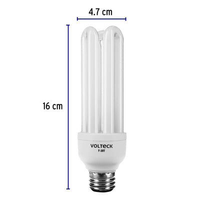 Lámpara triple T4 de 20 W con luz de día