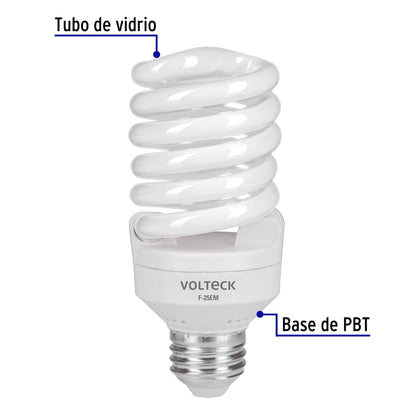 Lámpara espiral mini T2 de 25 W con luz de día