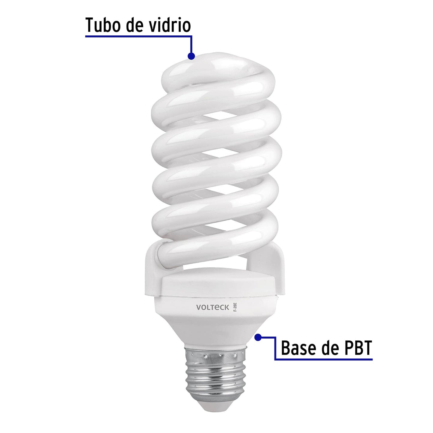 Lámpara espiral T4 de 28 W con luz de día