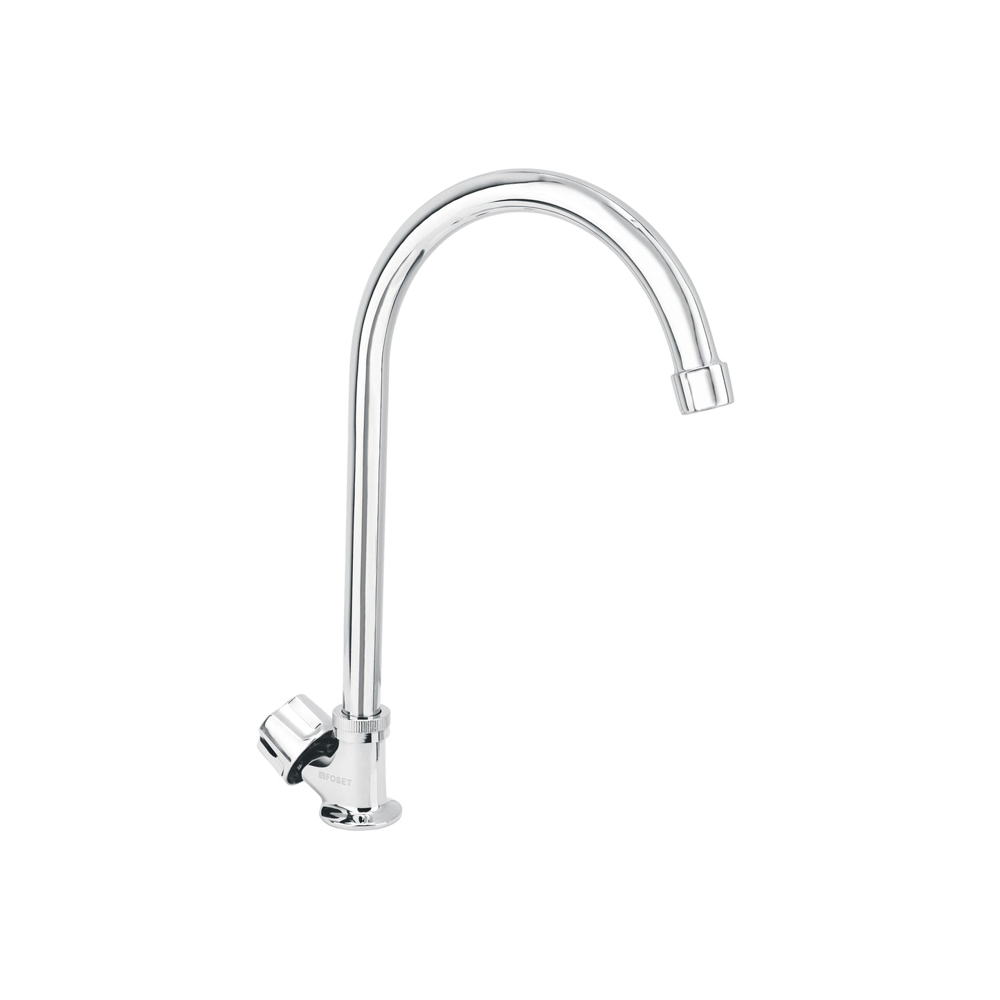 Llave individual para fregadero con cuello curvo y maneral hexagonal