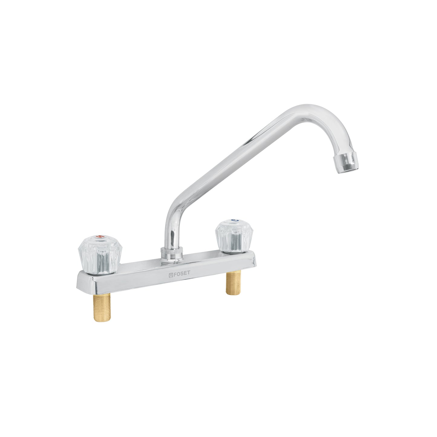 Mezcladora de 8" para fregadero con cuello largo y manerales acrílicos