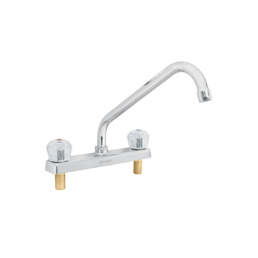 Mezcladora de 8" para fregadero con cuello largo y manerales acrílicos