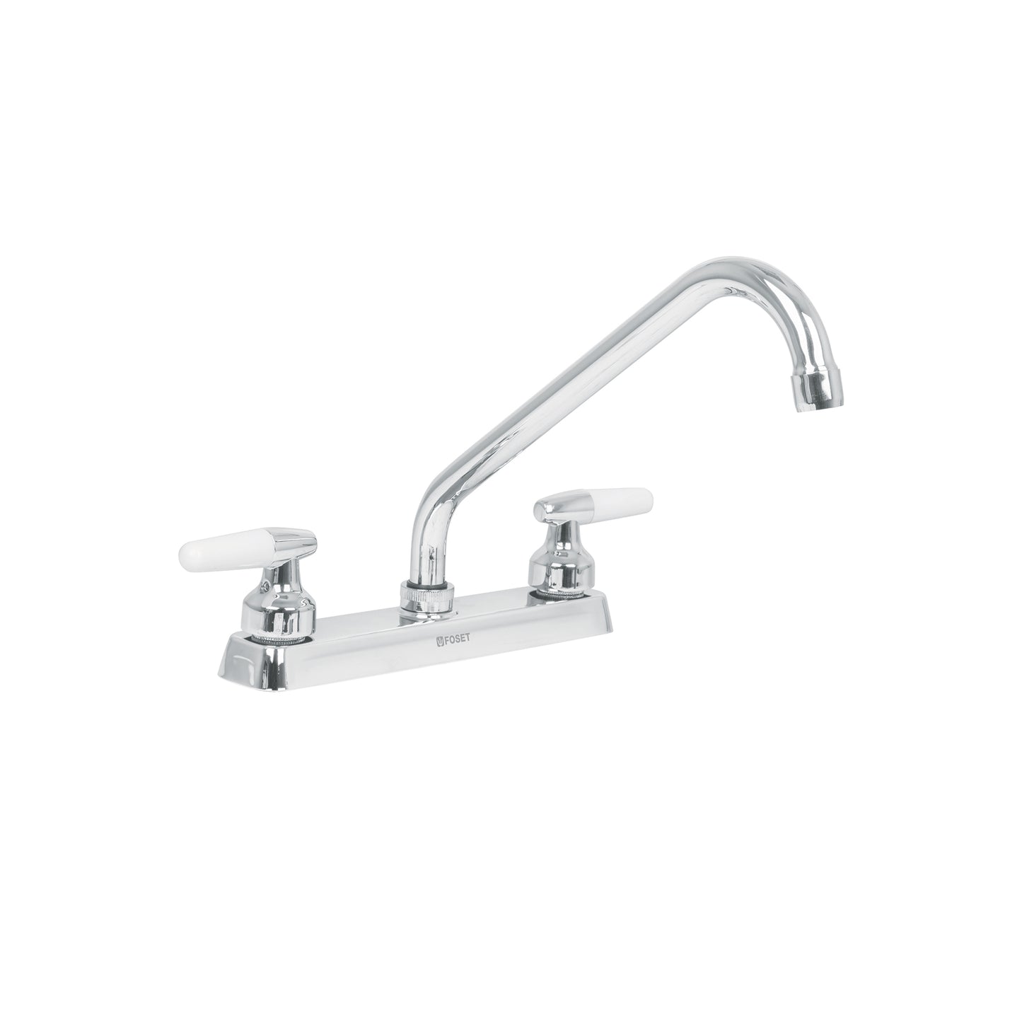 Mezcladora de 8" para fregadero con cuello largo y manerales tipo cono