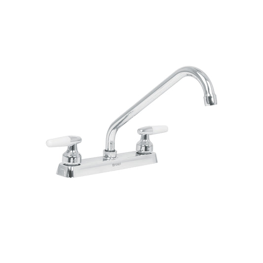 Mezcladora de 8" para fregadero con cuello largo y manerales tipo cono