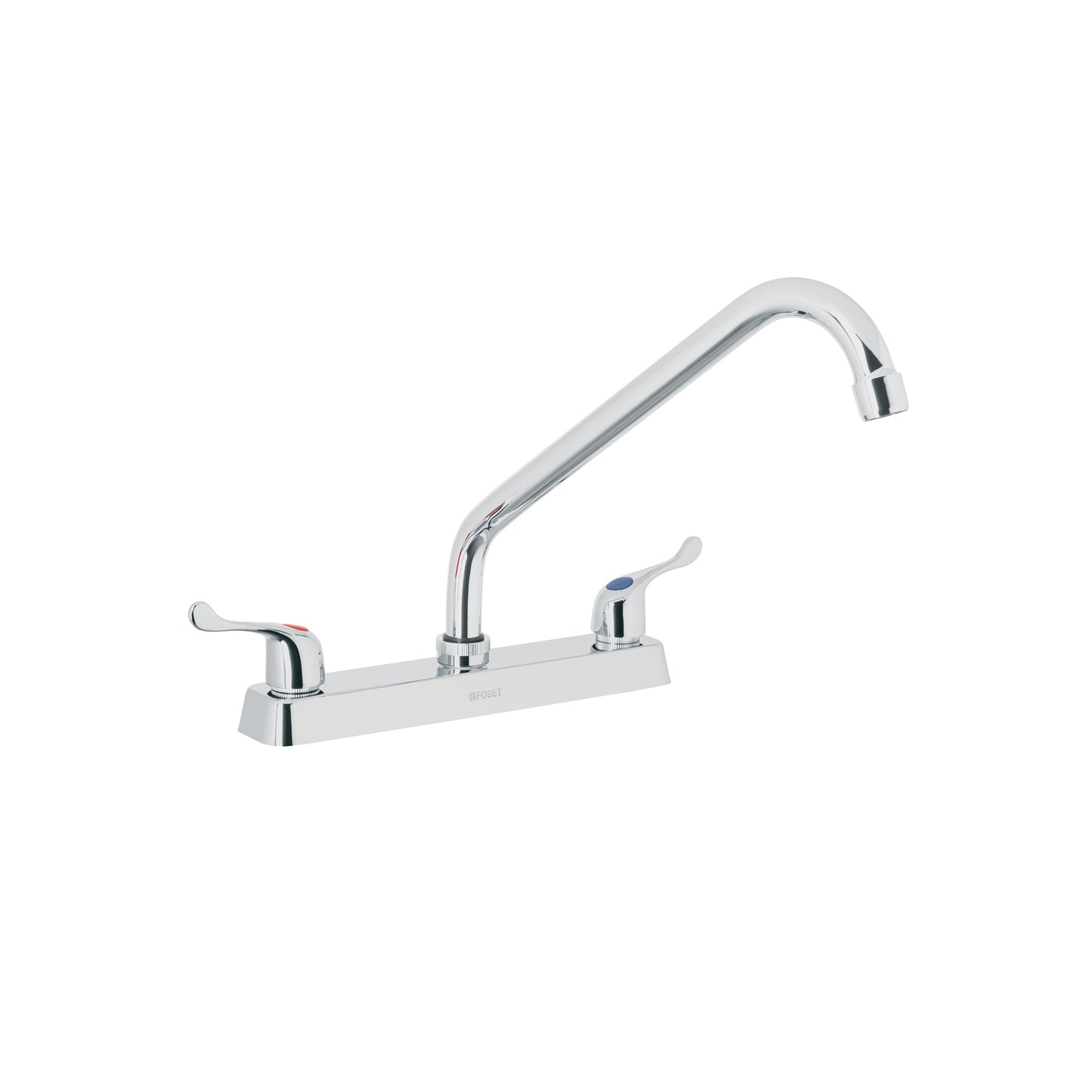 Mezcladora de 8" para fregadero con cuello largo y manerales tipo palanca