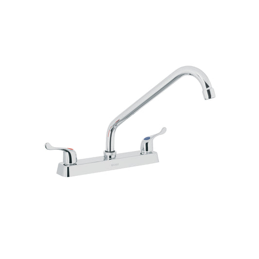 Mezcladora de 8" para fregadero con cuello largo y manerales tipo palanca