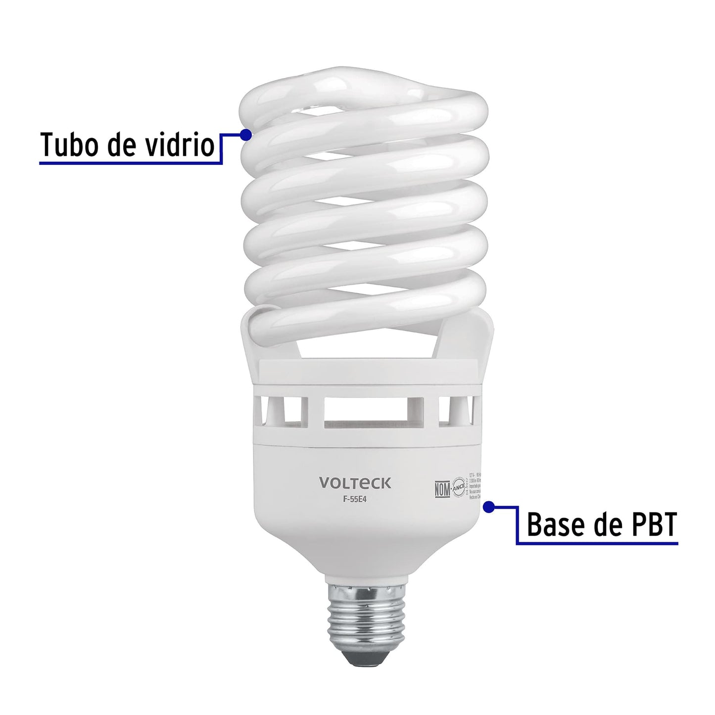 Lámpara espiral T4 de 55 W con luz de día