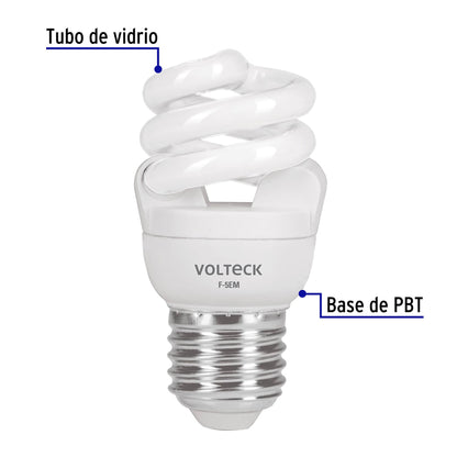 Lámpara espiral mini T2 de 5 W con luz de día