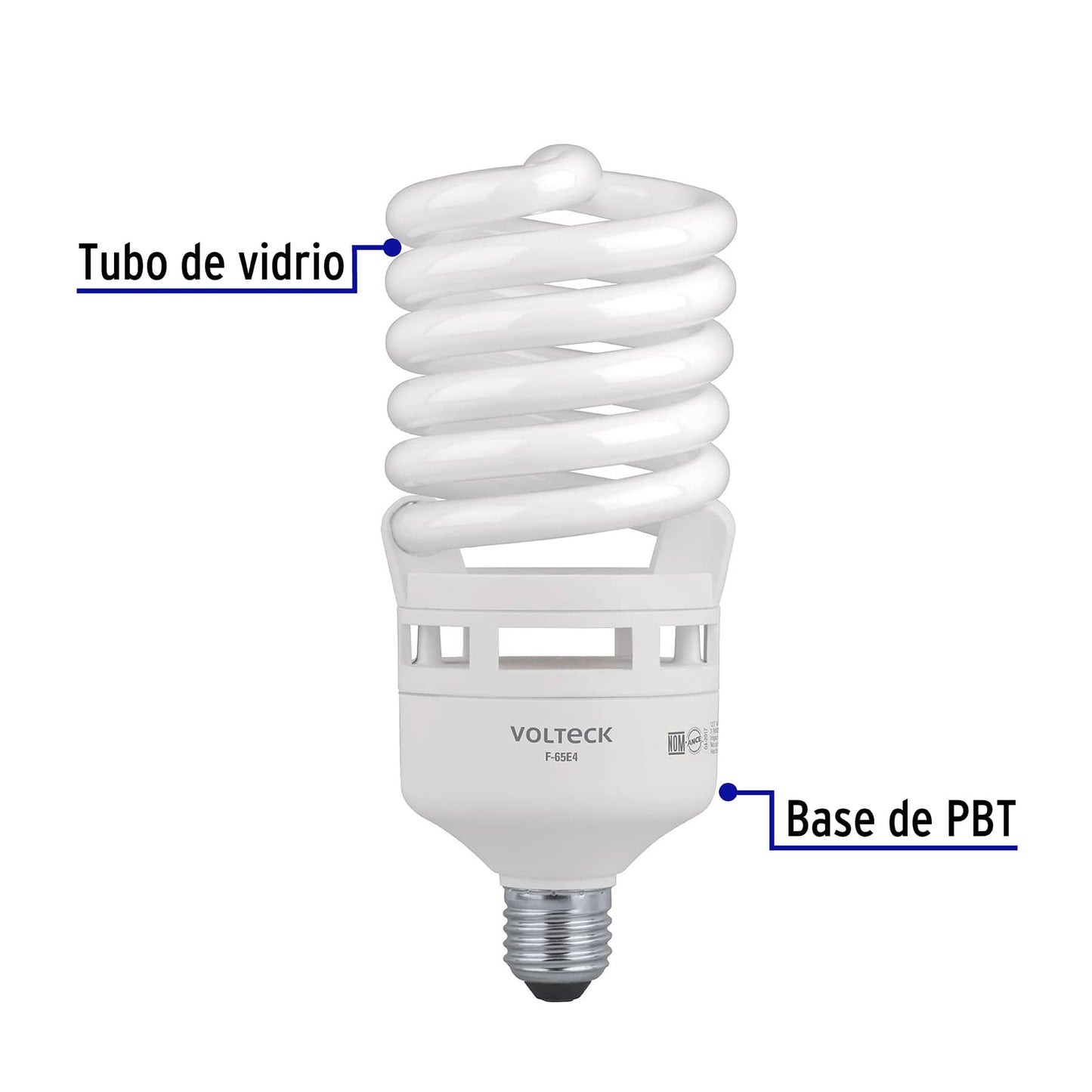 Lámpara espiral T4 de 65 W con luz de día