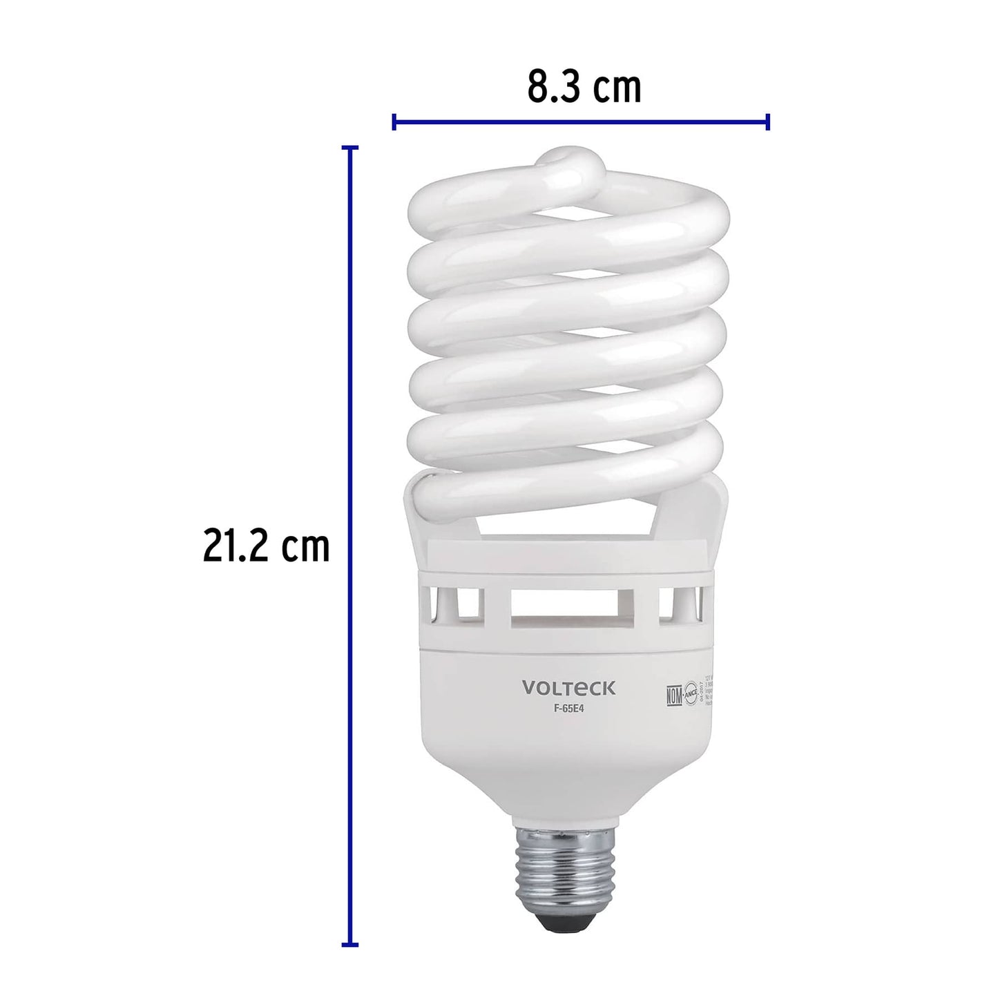 Lámpara espiral T4 de 65 W con luz de día