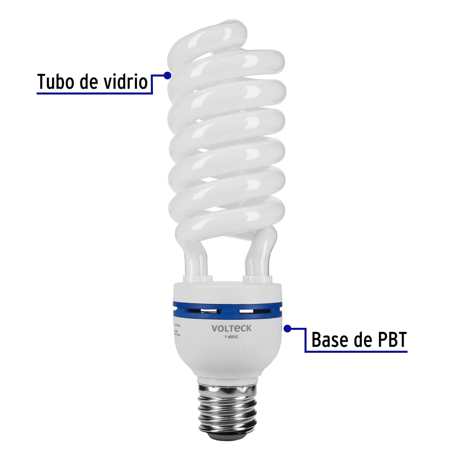 Lámpara espiral de 65 W con base E39 y luz de día