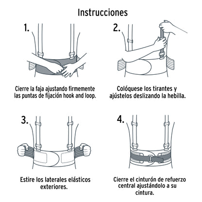 Faja lumbar con tercer cinturón talla XG