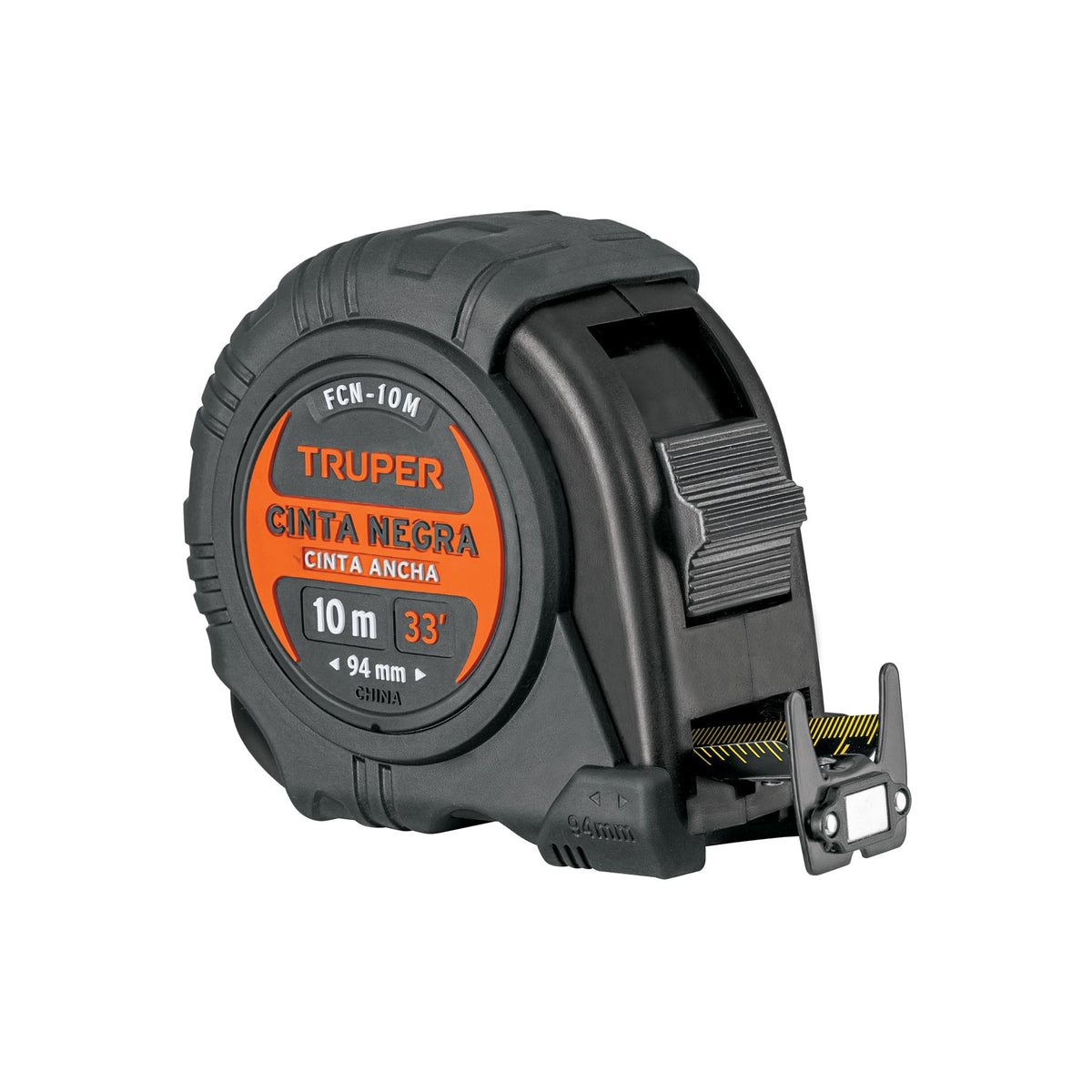 Flexómetro contra impactos 10 m, Cinta Negra 32 mm