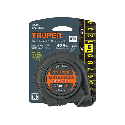 Flexómetro contra impactos 5.5 m, Cinta Negra 25 mm · vista 5