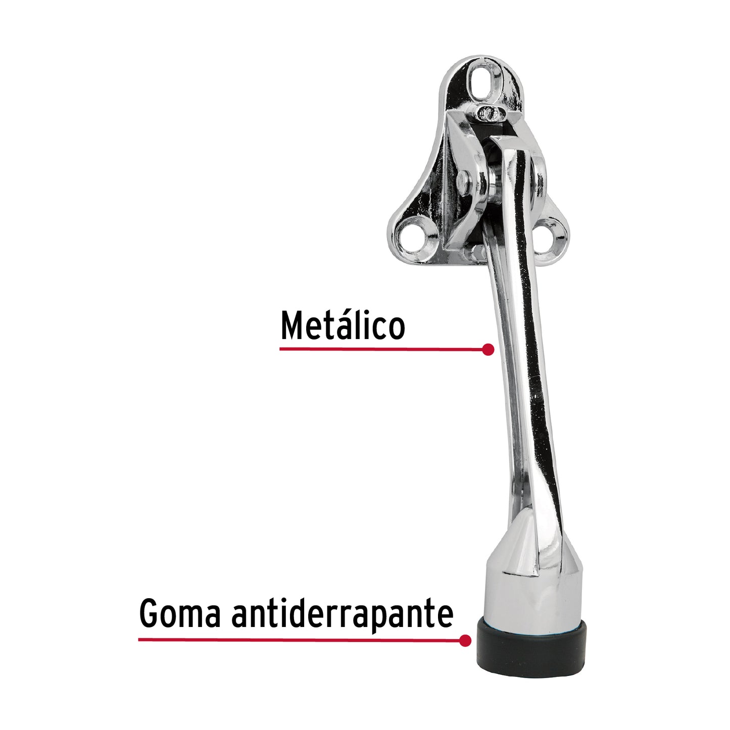 Fijapuerta metálico acabado cromo