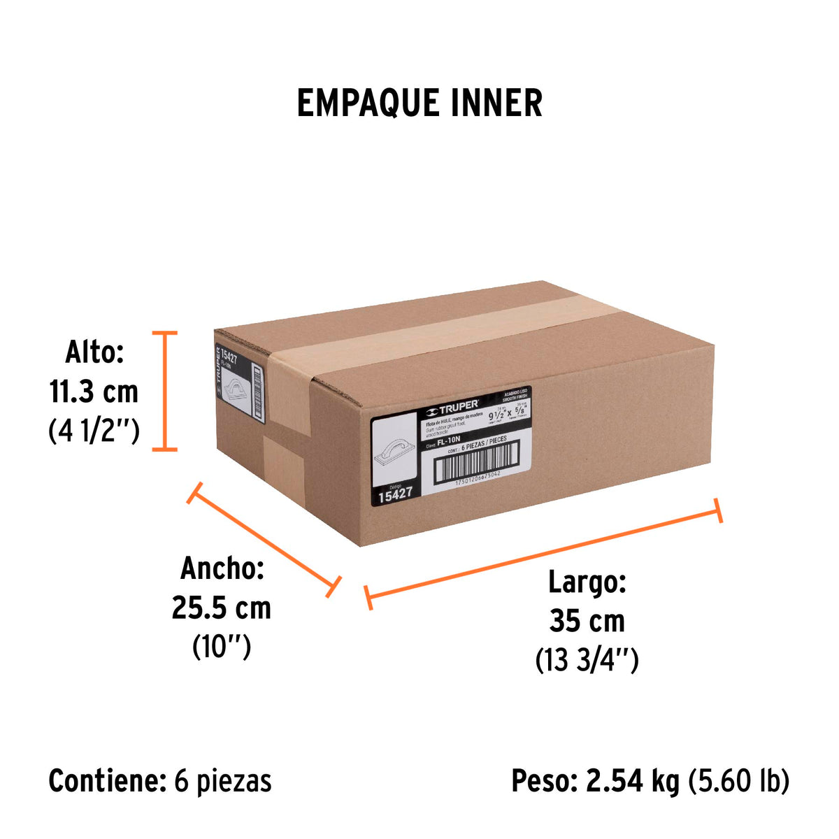 Flota de hule 9-1/2 pulg espesor 5/8 pulg acabado - SKU 15427