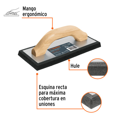 Flota de hule 9-1/2 pulg espesor 5/8 pulg acabado - SKU 15427