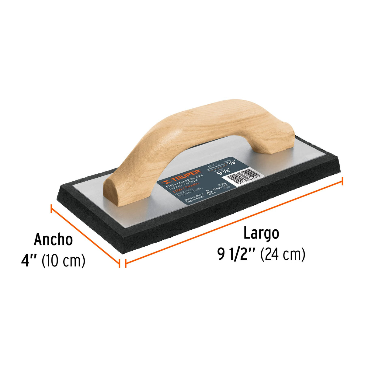 Flota de hule 9-1/2 pulg espesor 5/8 pulg acabado - SKU 15427