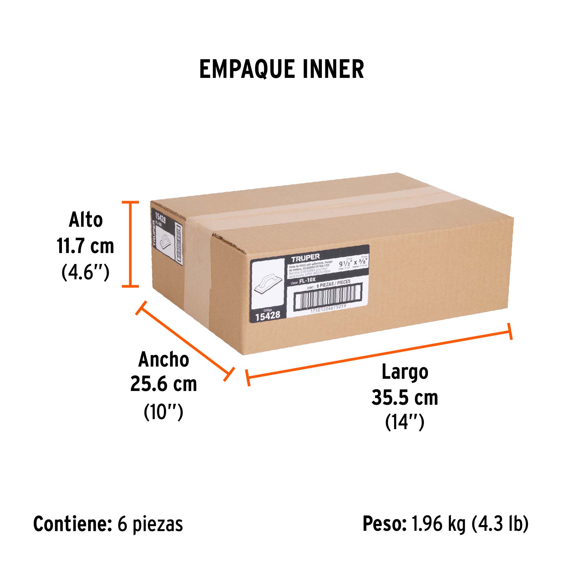 Flota de hule 9-1/2 pulg espesor 5/8 pulg - SKU 15428