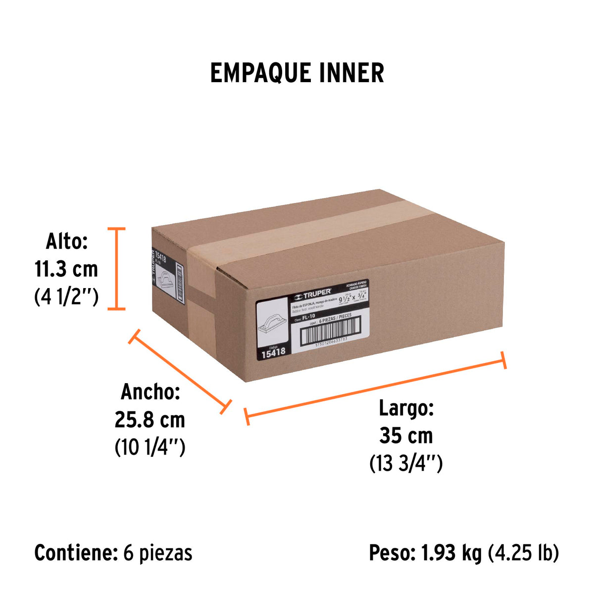Flota de esponja 9-1/2 pulg espesor 3/4 pulg - SKU 15418