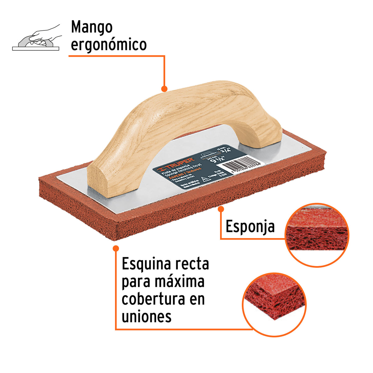 Flota de esponja 9-1/2 pulg espesor 3/4 pulg - SKU 15418