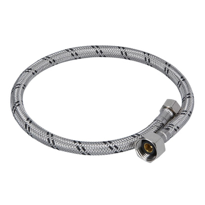 Manguera para lavabo o fregadero de 55 cm con trenzado de acero inoxidable y tuercas metálicas