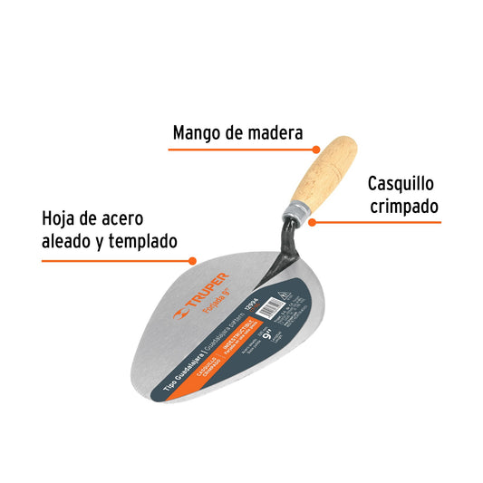 Cuchara para albañil 9" forjada tipo Guadalajara