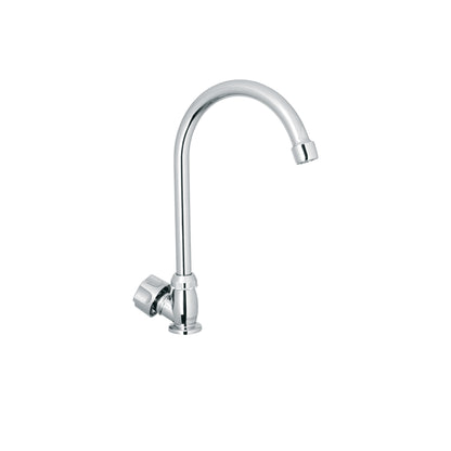 Llave individual para fregadero de ABS con cuello curvo y maneral hexagonal