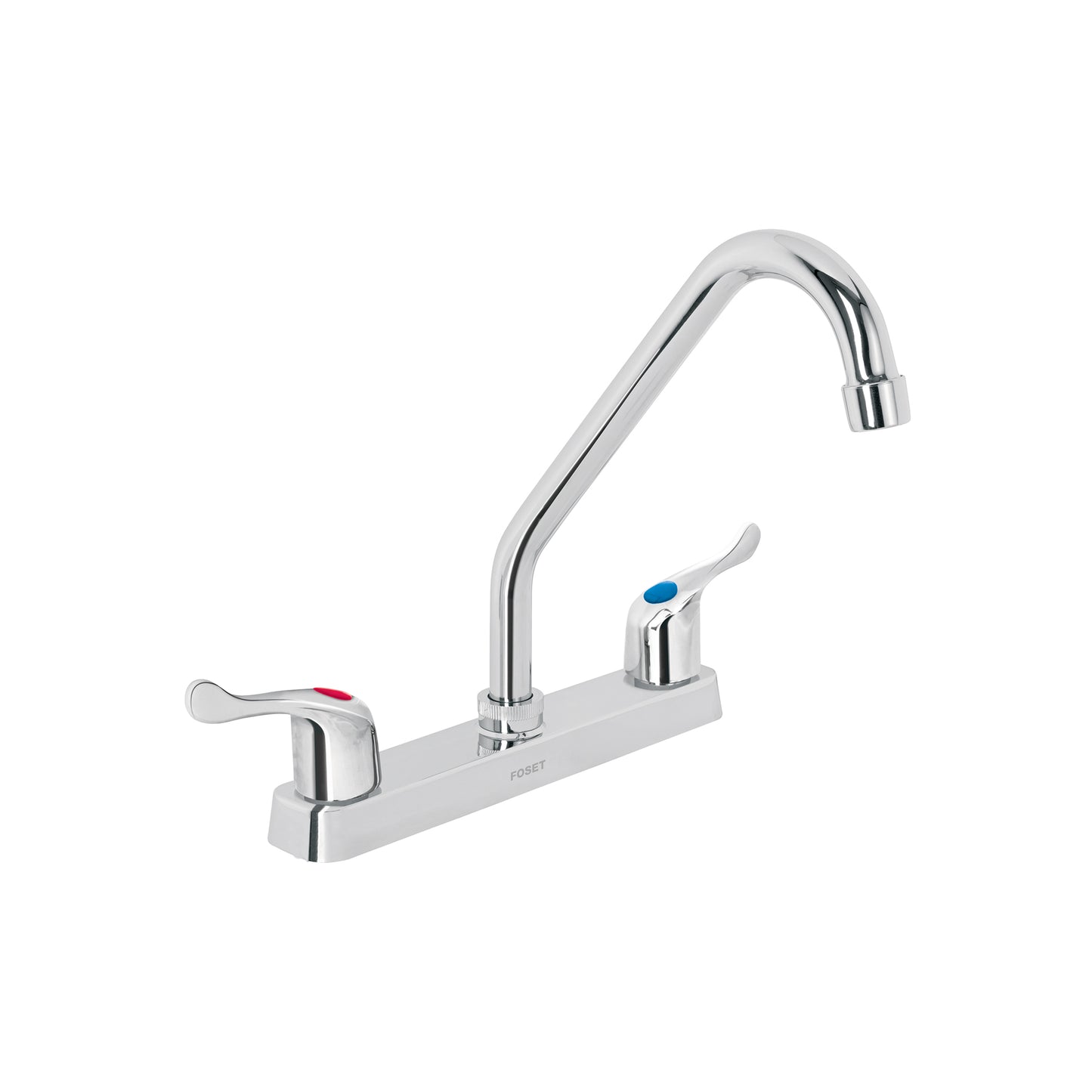 Mezcladora de 8" para fregadero con cuello largo y manerales tipo palanca