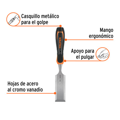 Formón 1-1/2 pulg mango Comfort Grip