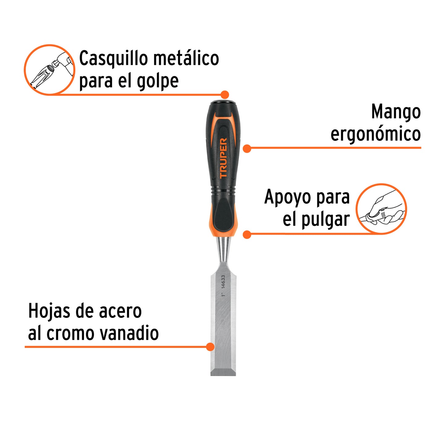 Formón 1 pulg mango Comfort Grip