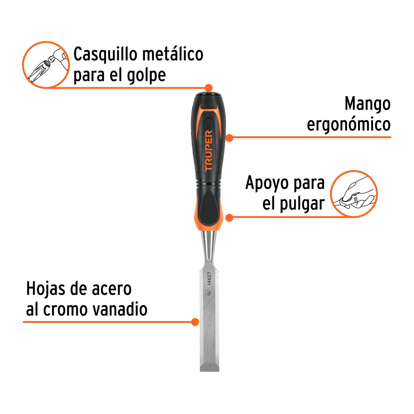 Formón 3/4 pulg mango Comfort Grip