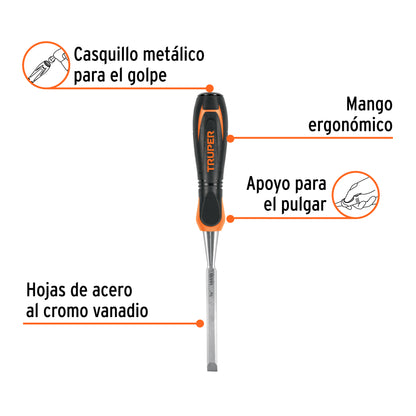Formón 3/8 pulg mango Comfort Grip