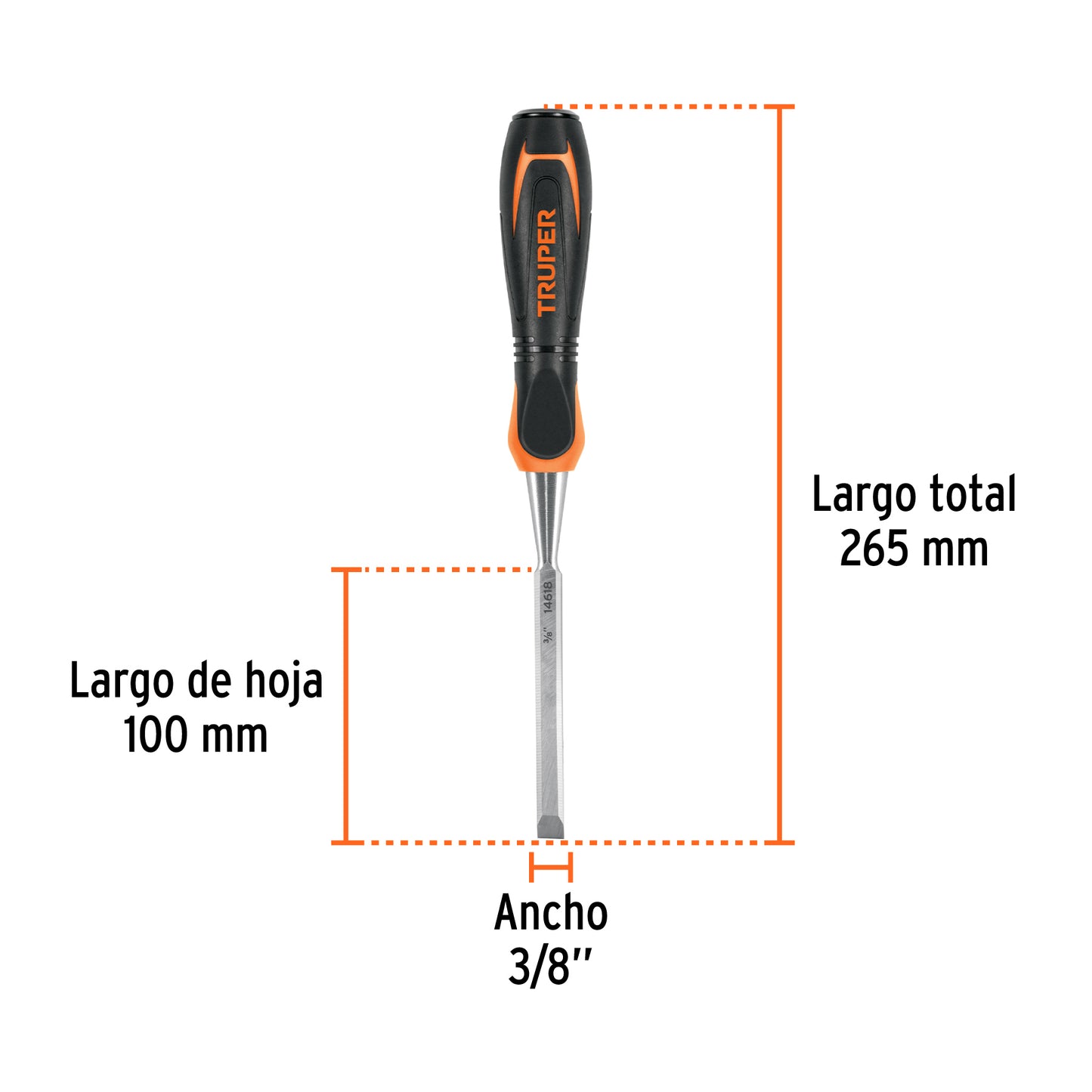 Formón 3/8 pulg mango Comfort Grip