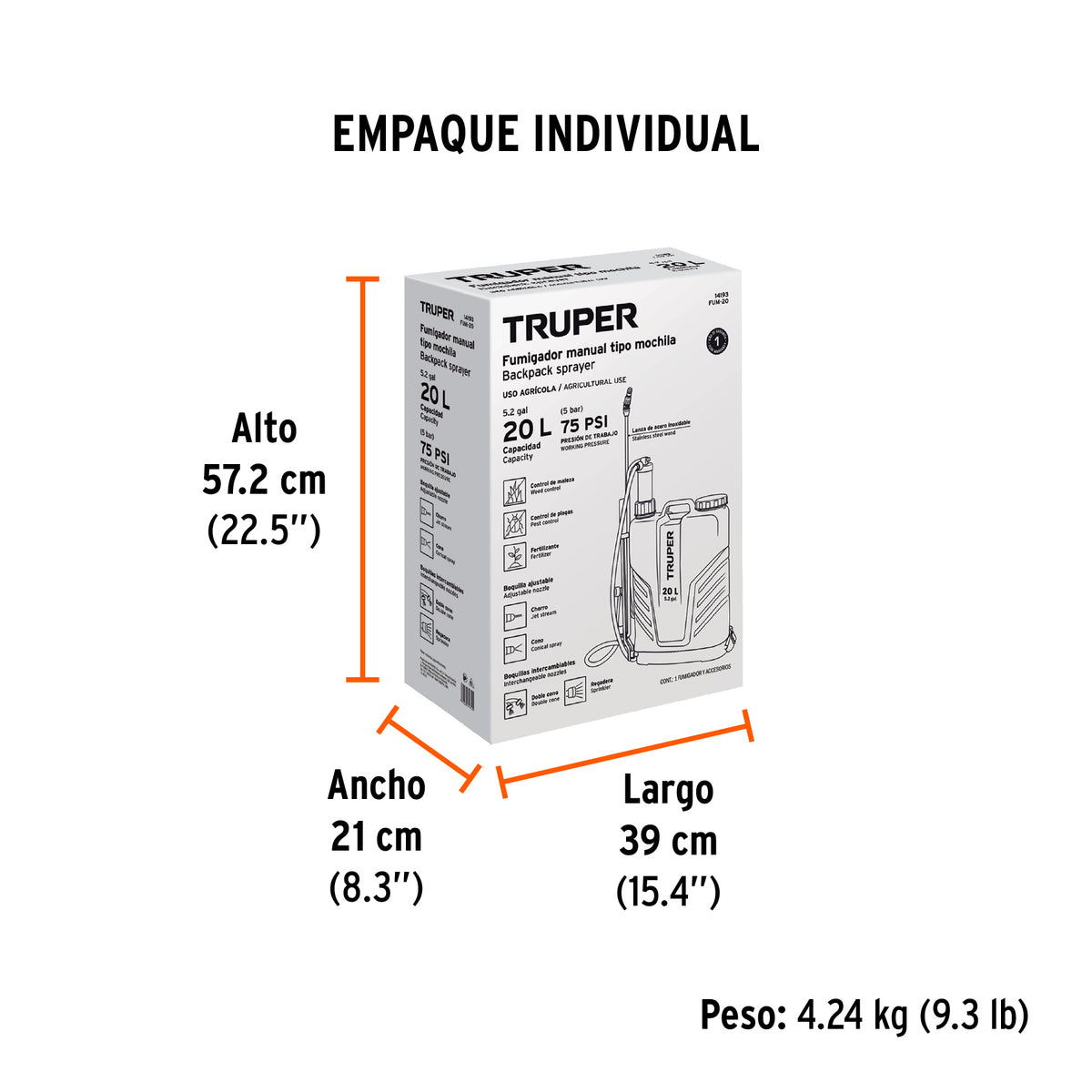 Fumigador de 20 L manual de mochila · vista 5