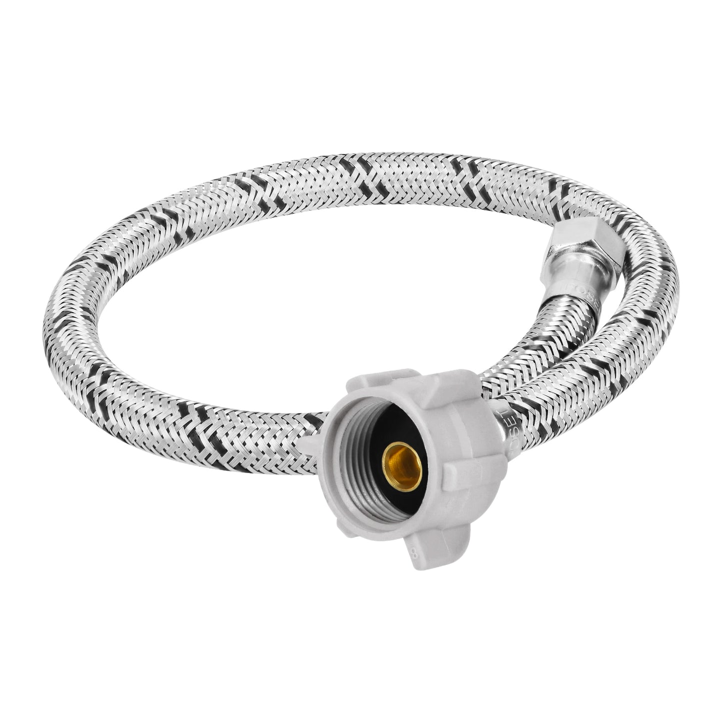 Manguera para WC de 50 cm con trenzado de acero inoxidable y tuerca plástica