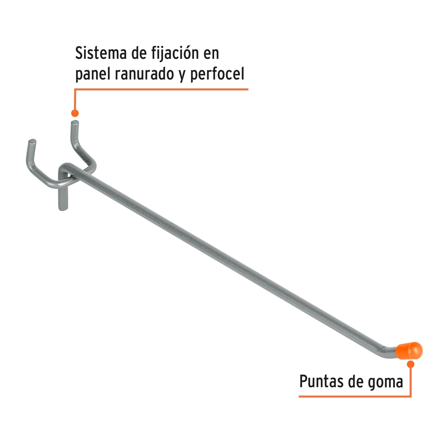 Gancho recto de 8 pulgadas para perfocel
