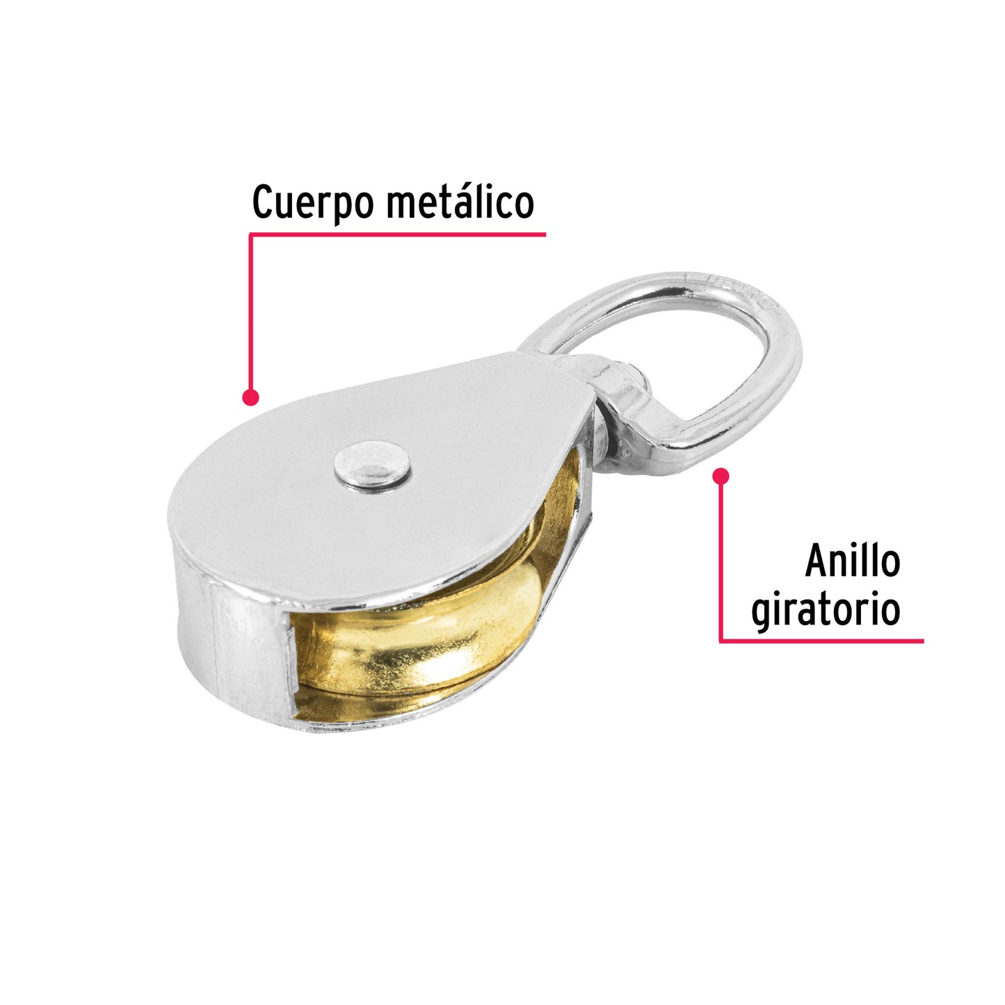 Garrucha Metálica Noria 1-1/2 Pulgada