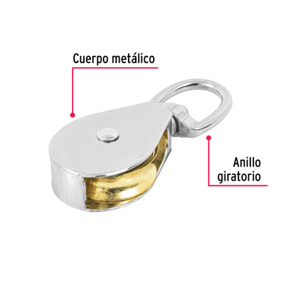 Garrucha Metálica Noria 1-1/2 Pulgada