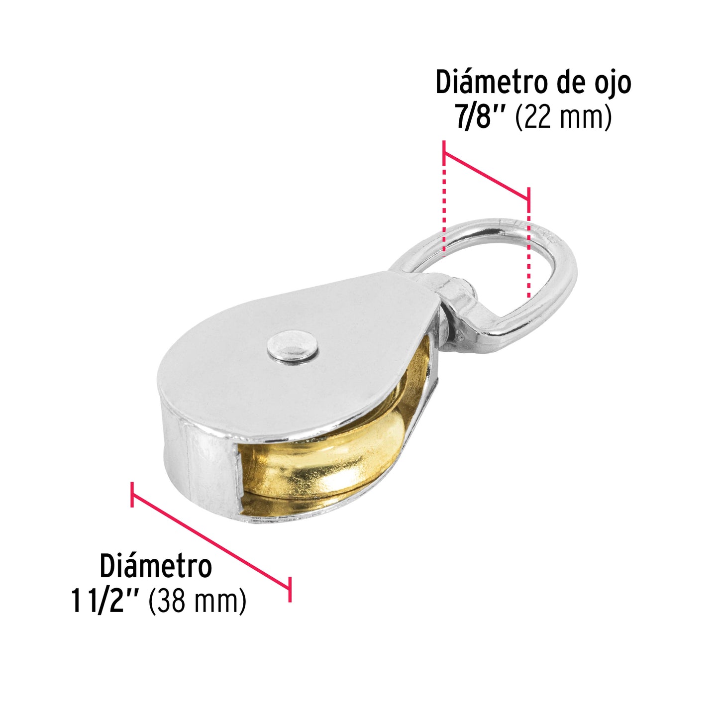 Garrucha Metálica Noria 1-1/2 Pulgada