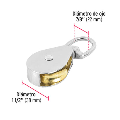Garrucha Metálica Noria 1-1/2 Pulgada