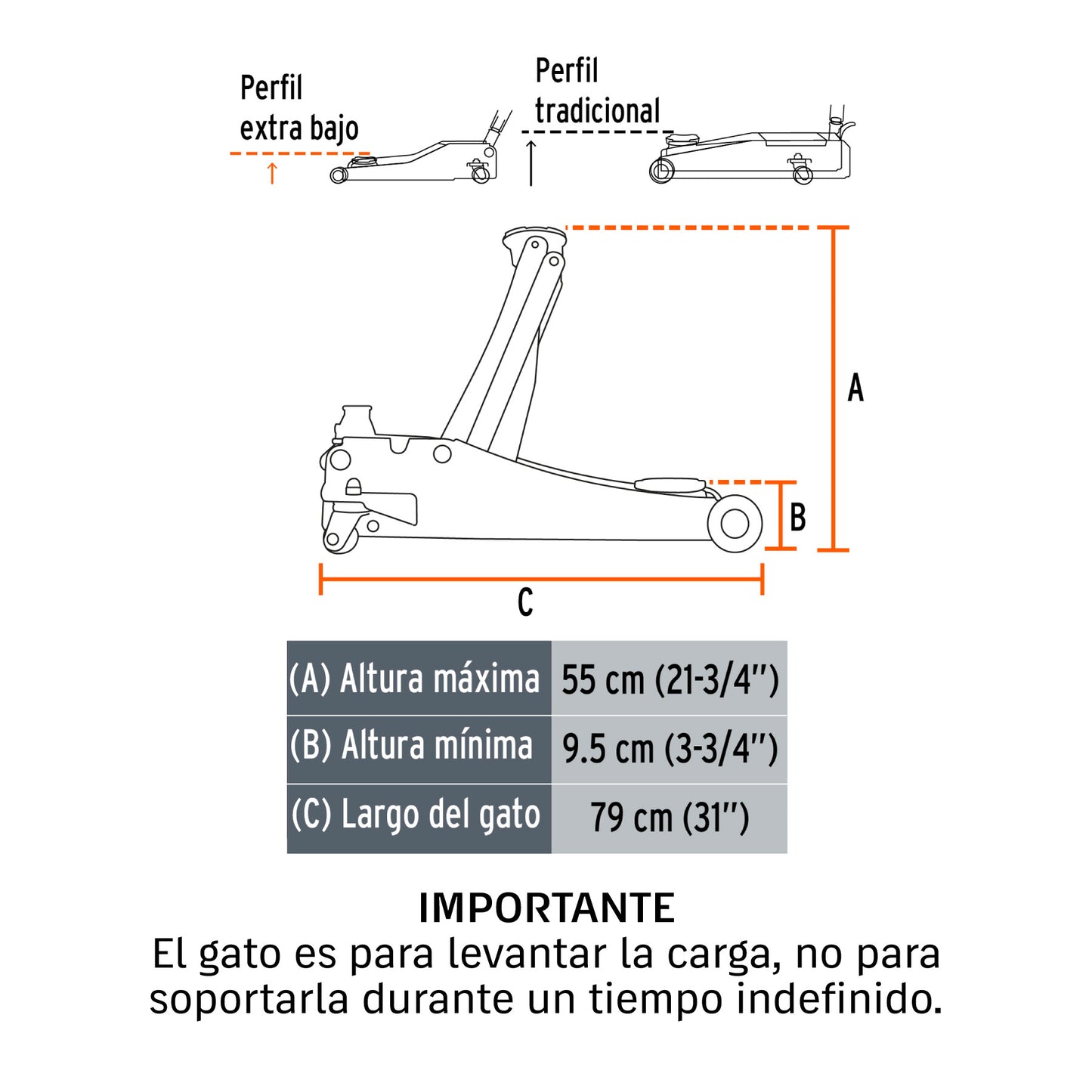 Gato de patín 3.5 toneladas elevación rápida